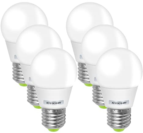 BROLSKUN E27 3W LED 12V Warmweiss Glühbirne Äquivalent 30-40 Watt AC12V/ DC12-24V Niederspannungs lampe für Garten Marine RV Off Grid Solar System Beleuchtung Innenbeleuchtung 6er-Pack [MEHRWEG]