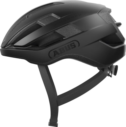 ABUS Rennradhelm WingBack – einfacher Roadhelm für sportliches Fahren im Alltag und in der Freizeit – für Erwachsene und Jugendliche – Schwarz, Größe S