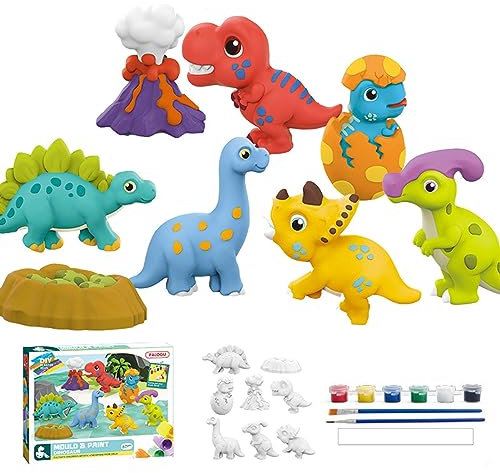 MezoJaoie Gipsfiguren zum Bemalen - 8-teiliges süßes -Kunsthandwerk-Spielzeugset,Heimdekoration, Malzubehör für Kinder, Geburtstagsgeschenke für Zuhause, Unterricht,