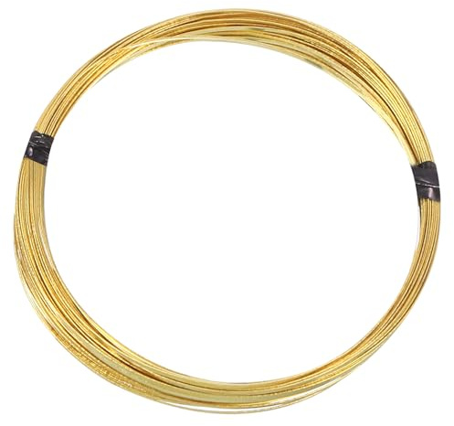 PATIKIL Alambre de Latón Plano de 30Gauge/0.25mm y 19.69 Pies Alambre de Latón Flexible para Joyas Envoltura de Pendientes manualidades y Decoración Artística Latón 1mm Ancho