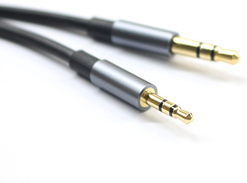 ABLET 150cm Gold Plated Design 3.5mm to 2.5mm Male Car Auxiliary Cable Cord Headphone audio Cable Compatible with Bose headphone, for JBL headphone, Smartphone Tablet MP3 Player Black