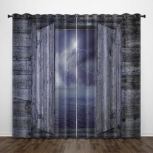 3D Bedruckte Vorhänge Schwarze Leuchtende Fenster Schlafzimmer Runder Loch Vorhang Super Weicher Vorhang Lärmschutzvorhang Für Wohnzimmer/Home Office, 2 Paneele - Verdunkelungsvorhänge Für K-2K6Z6U6