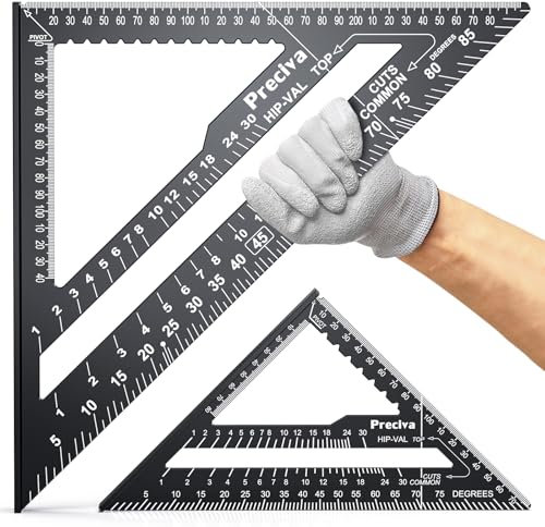 Zimmermannswinkel Set, Multifunktional Anschlagwinkel Metall Aluminium Lineal Winkelführung 18cm+30cm Schreinerwinkel Tischlerwinkel Winkelmesser Winkel 45 und 90 Grad Winkel, Streichmaß