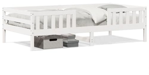 Juroupi Massivholzbett ohne Matratze Weiß 100x200 cm Holz Bett Massivholzbett Bed Frame Bettgestell Bett Holz Kiefernholz - 846971