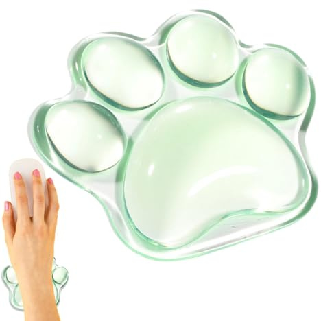 Fbinys Transparente Handgelenkauflage – Katzenpfotenform zur Linderung von Beschwerden bei Mäusen – ergonomische Handgelenkstütze für Mäuse, zur Linderung von Beschwerden bei Mäusen, Handgelenkstütze,