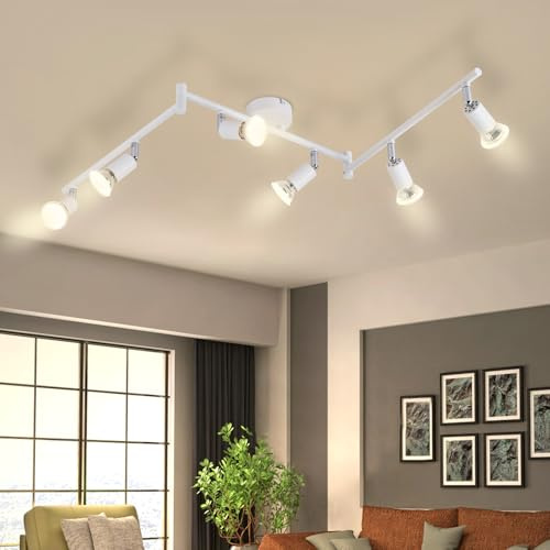 Lichtmaler Taklampa LED 6 Spots Takspotlights GU10 Svängbar 330° Industriell Sovrumslampa Matsal utan glödlampor