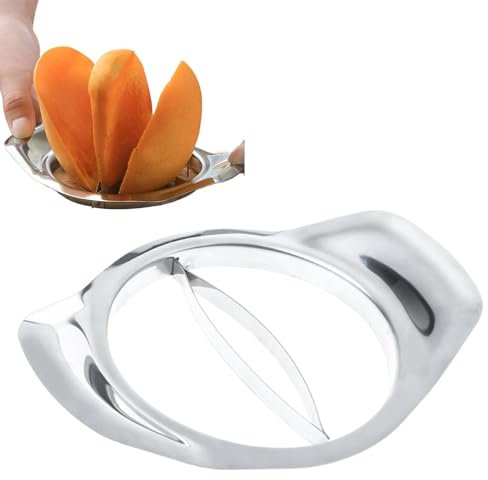 Affettatrice per mango, rimozione noccioli di mango | Strumento per la rimozione dei di mango in acciaio inossidabile | Affettatrice per frutta, pelapatate, utensili da cucina, ergonomica per frutta