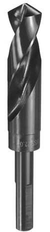 sourcing map 22mm Drill Bit 1/2 Reduced Shank 3-Flat 4341 High Speed Steel 118 Degree Standard Point for Plastic Wood Copper Aluminum Iron Medium Soft Metal