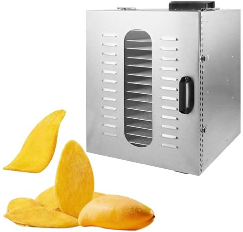 Food Dehydrator Machine for Jerky Meat,Beef,Herbs,Dog Treats, 15 Trays Stainless Steel, Digital Adjustable 24 Timer and 86-194°F Temprature, Dehydrater Biltong Maker,220V