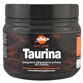 Laboratori Bio Line - Taurina Integratore 250gr in Polvere, L-Taurina in Polvere, Idrosolubile Si Scioglie Facilmente in Acqua, Assumere 1 Grammo al Giorno (Scorta 250 Giorni)