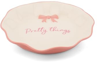 Sass & Belle Bow Trinket Dish - Decorative Ceramic Jewellery Tray, Trinket Tray or Jewellery Stand for Small Accessories, Unique Design from Sass and Belle