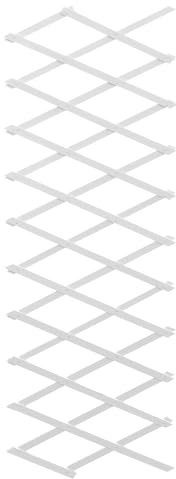 KONTONTY Clôture Paysagère en Bois Traité Blanc H44 pour Jardin Extérieur, Treillis Extensible Support Plantes Grimpantes, Cadre Solide Décoratif pour Bordures et Murs, Résistant à L’humidité