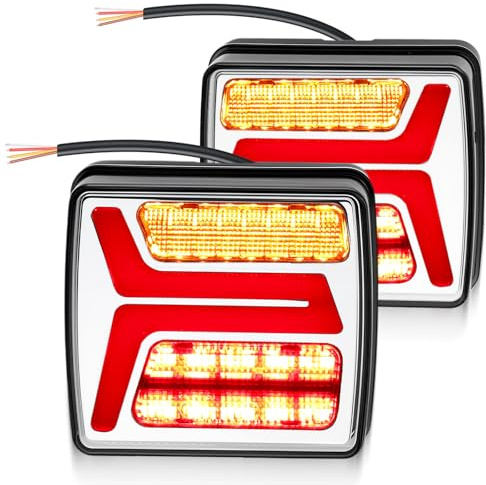 DTEANJU LED-släpvagnsbakljusset 12V, separat broms-/bakljus, IP67 vattentät, ECE R148 R10 godkänd, 35 lysdioder, utan kablage