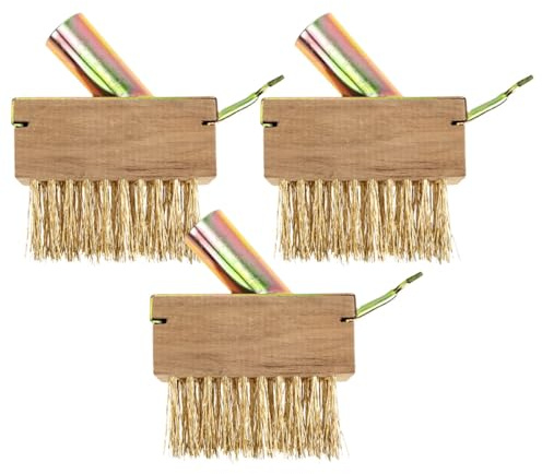 Levemolo Set da 3 Spazzole Metalliche da Giardino in Filo D’Acciaio per Diserbo Rimozione Muschio e Pulizia Marciapiedi Attrezzo Manuale per Terrazza e Pavimentazione in Blocchi