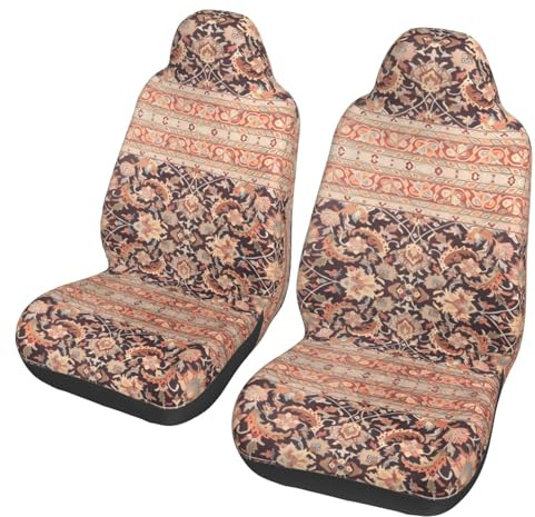 LGHHGY Fundas universales para asientos delanteros de automóvil, protector de asiento de coche con impresión orientalista antigua, se adapta a la mayoría de coches, SUV, camiones y sedanes