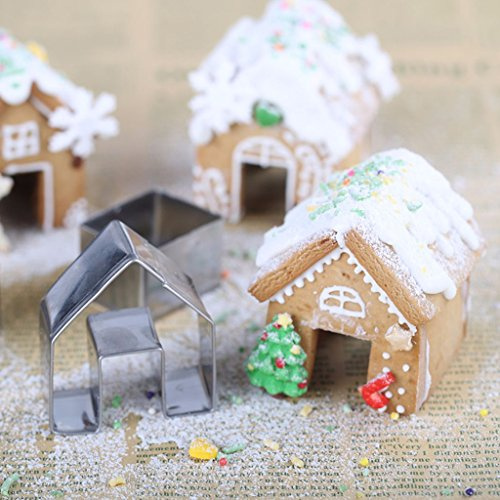 Girasool Keksausstechformen-Set - Weihnachts-Haus, Mini-Lebkuchen-Haus, Edelstahl Keksausstecher, Schokolade, DIY Backen, Dekorieren Werkzeuge