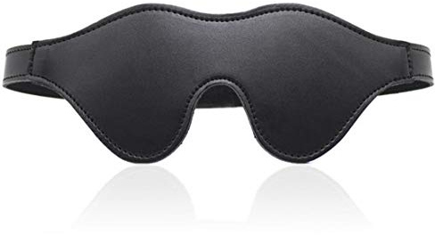 Augenbinde Erotik Sex Mehrfarbig Blickdicht Leder mit Klettverschluss Einstellbar SM Bondage Fesseln Rollenspiel Augenmaske Kostüm Schlafmaske für Erwachsene Paare Liebhaber (Schwarz)