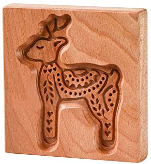 Molde de madera 3D para hornear, moldes de prensa para galletas y galletas, sello de galletas, decoración de manualidades, herramienta de horneado para fiestas, bodas, Navidad (ciervos)