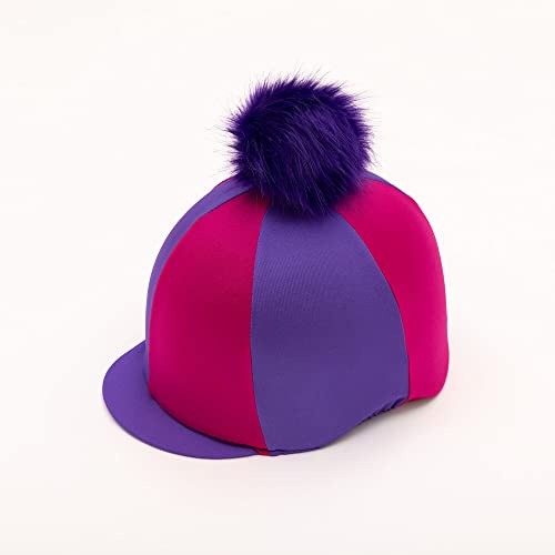 Reithelm-Überzug, zweifarbig, Violett / Hot Pink