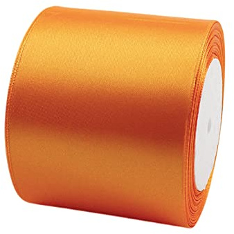 23m Satinband Geschenkband Orange 75mm Breit,Trauer Band Orange Schleifenband Satin Dekoband Geschenkverpackung Deko Band Stoffband für Halloween Weihnachten Hochzeit Taufe Geburtstag DIY-Handwerk