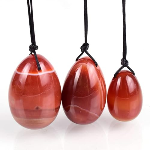 Natural Jade Yoni Egg Set Women Kegel Exerciser Vaginal Muscles Tightening Ball Crystal Rose Quartz Ben Wa Ball,Carnelian