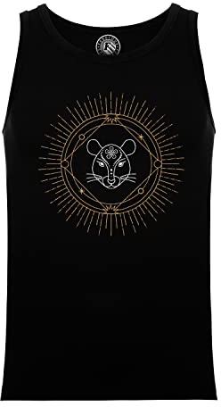 Débardeur Homme Coton Bio Rat Signe Astrologie Chinois Zodiaque Dessin Horoscope Animal