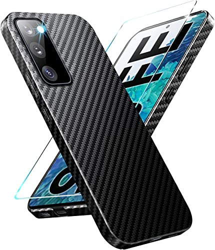 Gotivi Kompatibel mit Samsung S20 FE Hülle Carbon [mit S20 FE Schutzfolie] Ultra dünn PC Handyhülle für Samsung S20 FE Slim Case Schutzhülle für Samsung Galaxy S20 FE Cover Stoßfest 360 Grad 5G/6.5