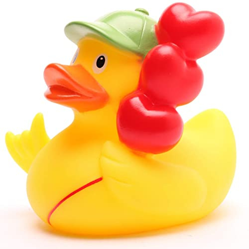 Badeente Luftballon I Quietscheentchen I L: 9 cm I inkl. Badeenten-Schlüsselanhänger im Set