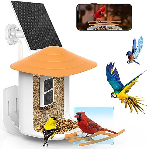 SOLIOM BF09 Bird House with Camera, Feeding Stations for Wild Birds, Bird Feeder with 1080P Camera, Automatic Recording, Instant Notifications