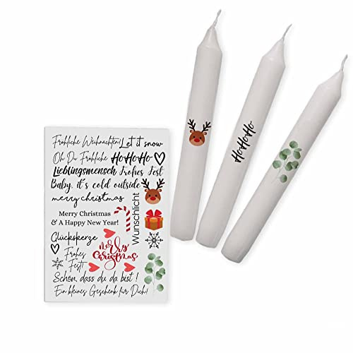 Kerzen Sticker Weihnachten | Kerzenfolie | Kerzentattoo | Bastelset für Kerzen | Weihnachtsgeschenk | Kalender | Geschenk | Basteln | Sprüche (DIN A6, 00 Kerzen)