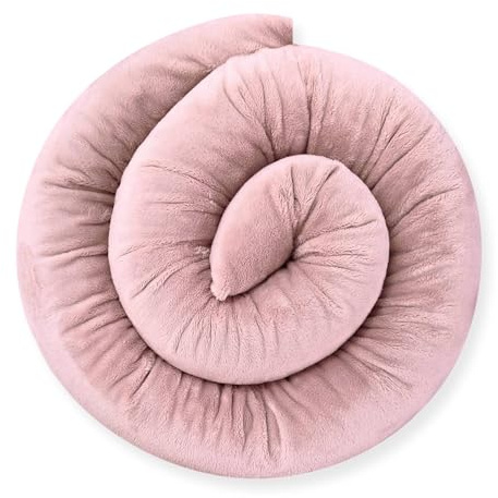 Bebeloo Bettschlange - Coussin de positionnement latéral - Coussin d'allaitement - Tour de lit - Boudin de porte - Rose pastel, 250 cm