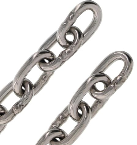 ToniTec Edelstahlkette 1m Gliederkette kurzgliedrig 5mm Stahlkette DIN 766