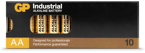 GP Batterie alcaline industriali AA da 1,5 V, conosciute anche come Mignon/LR6, 10 batterie AA industriali, in confezione di carta senza plastica