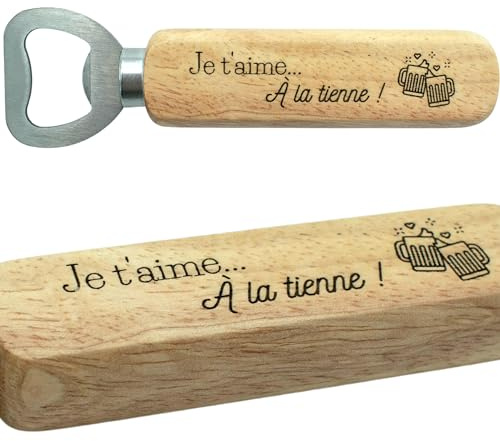 ERNESTINE - Décapsuleur personnalisé je t'aime - cadeau homme saint-valentin - cadeaux original saint-valentin - cadeau amoureux couple - idée couple - cadeaux amour