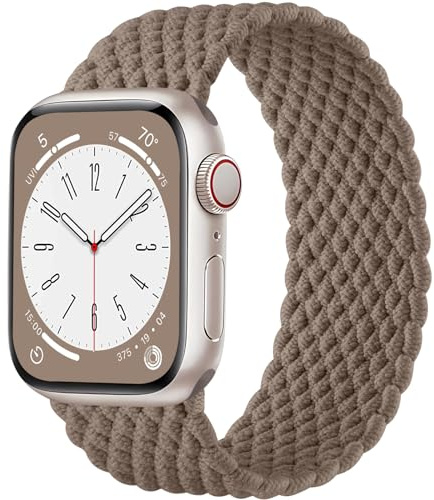 Zedoli Flätad soloslinga kompatibel med Apple Watch Band 38 mm 40 mm 41 mm 42 mm 44 mm 45 mm 49 mm kvinnor män, stretchig nylon solace sport elastisk rem för iWatch serie 9 8 7 6 5 4 3 2 1 SE