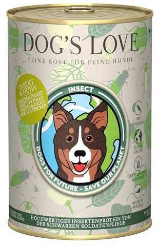 Dog'S Love Nourriture humide pour chiens | Variété Insecte | 6 x 400 g | (6 x Insectes et Poulet)