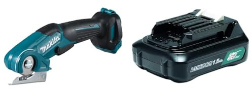 Makita CP100DZ Akku-Universalschere (Ohne Akku, Ohne Ladegerät), Petrol, (L x B x H) 291 x 66 x 120 mm - 10,8 V & 197396-9 BL1016 Li-Ion-Akku / 632F59-1, 12 V 1.5 Ah