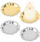 4 platos para velas, portavelas, velas de metal, posavasos universales para joyas, candelabros redondos para velas y decoración del hogar (10 cm)