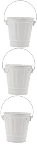 Zerodeko 3stücke Kleiner Eisenblumentopf Vintage Tischmülleimer Für Blumenarrangements Und Abfälle Handlicher Eisenbehälter Weiß Für Schreibtisch Und Zuhause