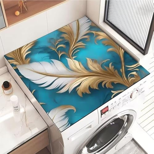 Highdi Housse de Protection pour Machine à Laver Top, Coussin de Machine à Laver Antidérapant Housse de Machine à Laver pour Machine à Laver Ou Sèche-Linge (40 * 40cm,Belles Fleurs 5)