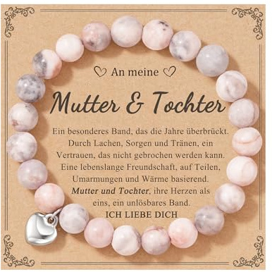 POWWA Mutter Geschenk Geburtstag, Mutter Tochter Geschenk Armband Geburtstagsgeschenk Weihnachtsgeschenke Weihnachten Valentinstag Muttertagsgeschenke Muttertag