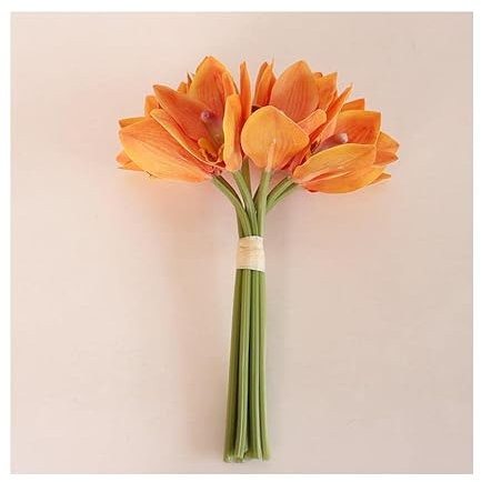 Flores Artificiales para decoración de orquídeas Artificiales Artificiales en jarrón de Cristal para decoración de Escritorio, Planta de orquídea Falsa bonsái para decoración del hogar, Oficina,