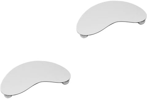 OATIPHO 2St Mondförmiges Spiegeltablett aus Acryl ablage tablett schmink aufbewahrung Schmuckcontainer Tabletts Kommode Abs kleines Acryltablett Badezimmer-Tablett Rostfreier Stahl Silver