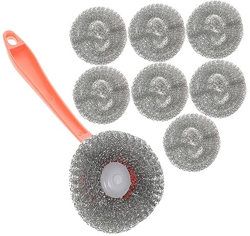 GRIRIW Teiliges Edelstahl Topfreiniger Mit Griff Robuste Rostfreie Pfannenbürste Für Gründliche Reinigung Sichere Langlebige Borsten Praktisches Küchenreinigungswerkzeug Für Kochutensilie