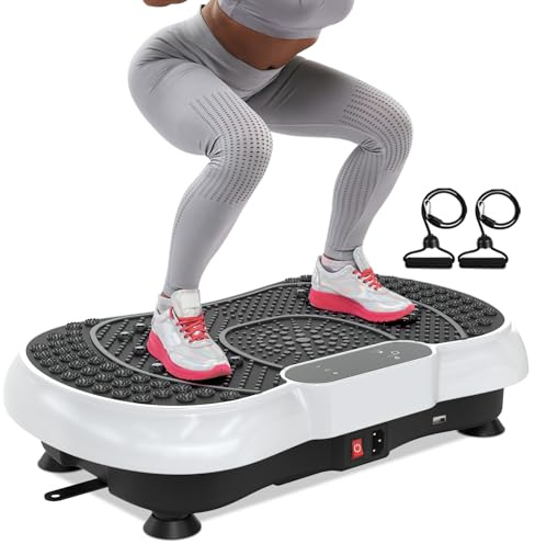 bigzzia Vibration Plate Exercise Machine, Vibration Plate for Weight Loss, Vibration Plate for Lymphatic Drainage Home Training and Shaping (Snowy)