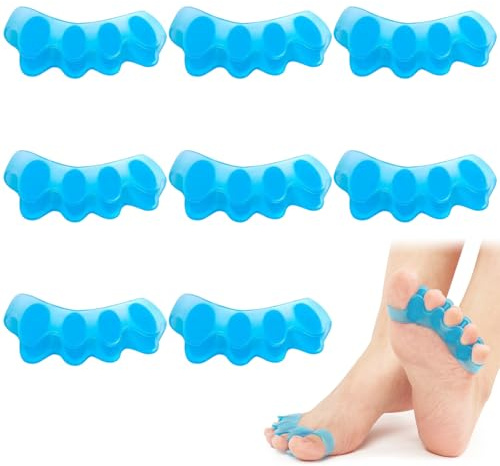 Separatori per Dita dei Piedi, Separatori per Dita dei Piedi per Uomini e Donne, 4 Paia Barelle per Dita dei Piedi, Correttore per alluce valgo per Dita a Martello per la Pratica, Blu