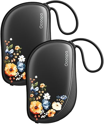 OCOOPA Chauffe Mains Rechargeables Lot de 2, Design Inspiré d’Un Peigne, Chaufferette Électrique USB Réutilisable 4000mAh, Ultra Fin 1,5 cm, pour Gants et Poches, Cadeau de Noël Idéal Femm, UT5 Sway
