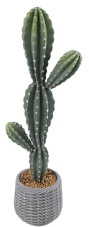 Cactus Artificial, 88 cm Planta Artificial Plantas Cactus Grande, Euphorbia Acrurensis Muy Fácil de Cuidar, Planta Artificial en Maceta Plantas Decoración para el Hogar Jardín Oficina Decoración