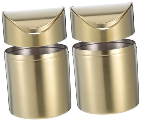 Cabilock 2pièces Petite Poubelle Avec Couvercle Acier Inoxydable Poubelle De Bureau Compacte Pour Recyclage Gestion Des Déchets