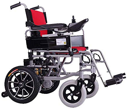 Sedia a rotelle elettrica, Sedia a rotelle elettrica Pieghevole Leggera per Anziani disabili Doppia Batteria Automatica al Litio